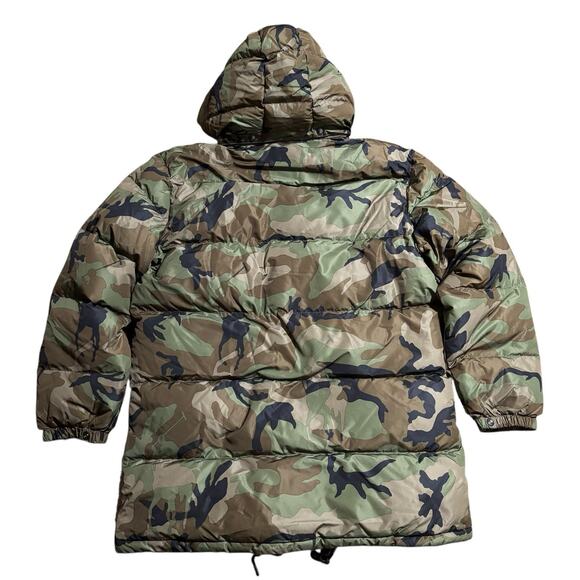 NEW Polo Ralph Lauren Camo Puffer Down Fill Jacket Coat Detachable Hood LARGE - Picture 3 of 10